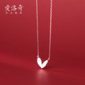 A33026 s925 sterling silver fashion simple heart necklace