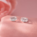 A45065 s925 sterling silver sweet wrap bar heart stud earrings