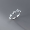 A42931 s925 sterling silver simple shell trendy design ring