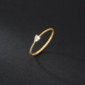 A40404 s925 silver simple rhinestone twist trendy ring