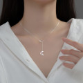 A35225 s925 sterling silver cute moon necklace