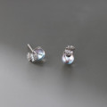 A43367 s925 sterling silver rhinestone copper glass stud fashion earrings