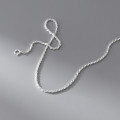 A42444 s925 sterling silver braided twist fashion simple necklace