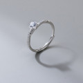 A41857 s925 sterling silver fashion rhinestone braided wrap ring