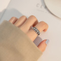 A36280 s925 sterling silver vintage silver braided twist fashion unique chic ring