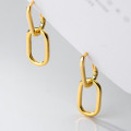 A38214 s925 silver simple elegant short geometric earrings