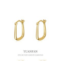 A37107 925 sterling silver vintage square simple chic earrings