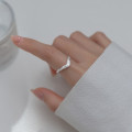 A36221 s925 sterling silver initialv simple ring