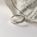 A37018 s925 sterling silver silver initial braided ring