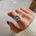 A32619 925 sterling silver red irregular ring