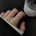 A36540 s925 sterling silver trendy rhinestone doublelayer adjustable ring
