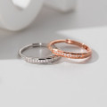 A44481 s925 sterling silver trendy sweet dainty simple rhinestone simulatedring ring