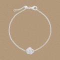 A46215 rose charm s925 sterling silver flower adjustable bracelet
