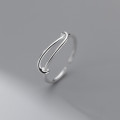 A36550 s925 sterling silver hollowed simple adjustable ring