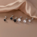A42683 s925 silver fashion simple trendy rhinestone elegant stud earrings