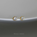 A42819 s925 sterling silver rhinestone crown stud vintage elegant earrings
