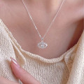 A44336 sterling silver cubic zirconia eye simple elegant necklace