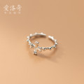 A33547 s925 sterling silver fashion trendy cross adjustable unique chic ring