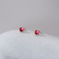 A44681 s925 sterling silver dainty artificial gemstone circle stud earrings
