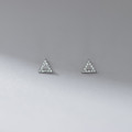 A43105 s925 silver stud fashion hollowed rhinestone triangle elegant earrings