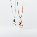A39336 s925 sterling silver rhinestone teardrop elegant design necklace