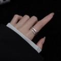 A36200 s925 sterling silver simple laye geometric multilayer ring