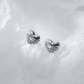 A35823 s925 sterling silver silver initial heart earrings