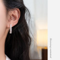 A43177 s925 sterling silver square rhinestone stud fashion earrings