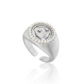 A43121 design elegant grade geometric circle pearl rhinestone s925 ring