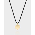 A38849 design heart black rope sterling silver s925 quality necklace