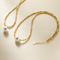 A45202 s925 silver trendy sweet elegant gold necklace