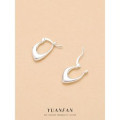 A42557 s925 sterling silver simple gold metal earrings