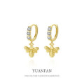 A37099 925 sterling silver bee earrings
