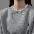 A38211 s925 sterling silver double doublelayer layered design elegant necklace