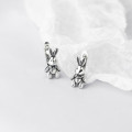 A36013 s925 sterling silver chic simple silver vintageM earrings