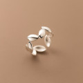 A45417 s925 silver adjustable simple trendy ring