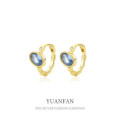 A37100 925 sterling silver simple vintage fashion oval cubiczirconia earrings
