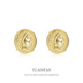 A37576 sterling silver vintage stud unique earrings