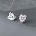 A38289 s925 sterling silver heart rhinestone trendy design elegant earrings