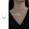 A35389 s925 sterling silver simple chic circle necklace