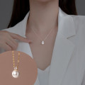 A34522 s925 sterling silver rhinestone necklace