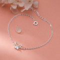 A42536 s925 sterling silver rhinestone hollowed butterfly charm trendy sweet bracelet