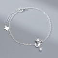 A40686 s925 sterling silver design rhinestone charm dainty elegant bracelet