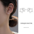 A39257 s925 silver stars trendy cute hollowed stud earrings earrings