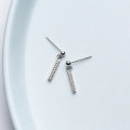 A34664 s925 sterling silver simple rhinestone short dangleearrings