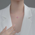 A35388 s925 sterling silver simple cute rhinestone pendant necklace