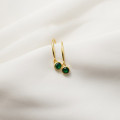 A43762 s925 sterling silver green rhinestone elegant fashion earrings