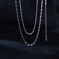 A34005 s925 sterling silver doublelayer hollowed necklace