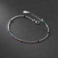 A36949 s925 sterling silver colorful charm bracelet