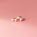 A35614 s925 sterling silver piercing bow rhinestone clipon simple earrings